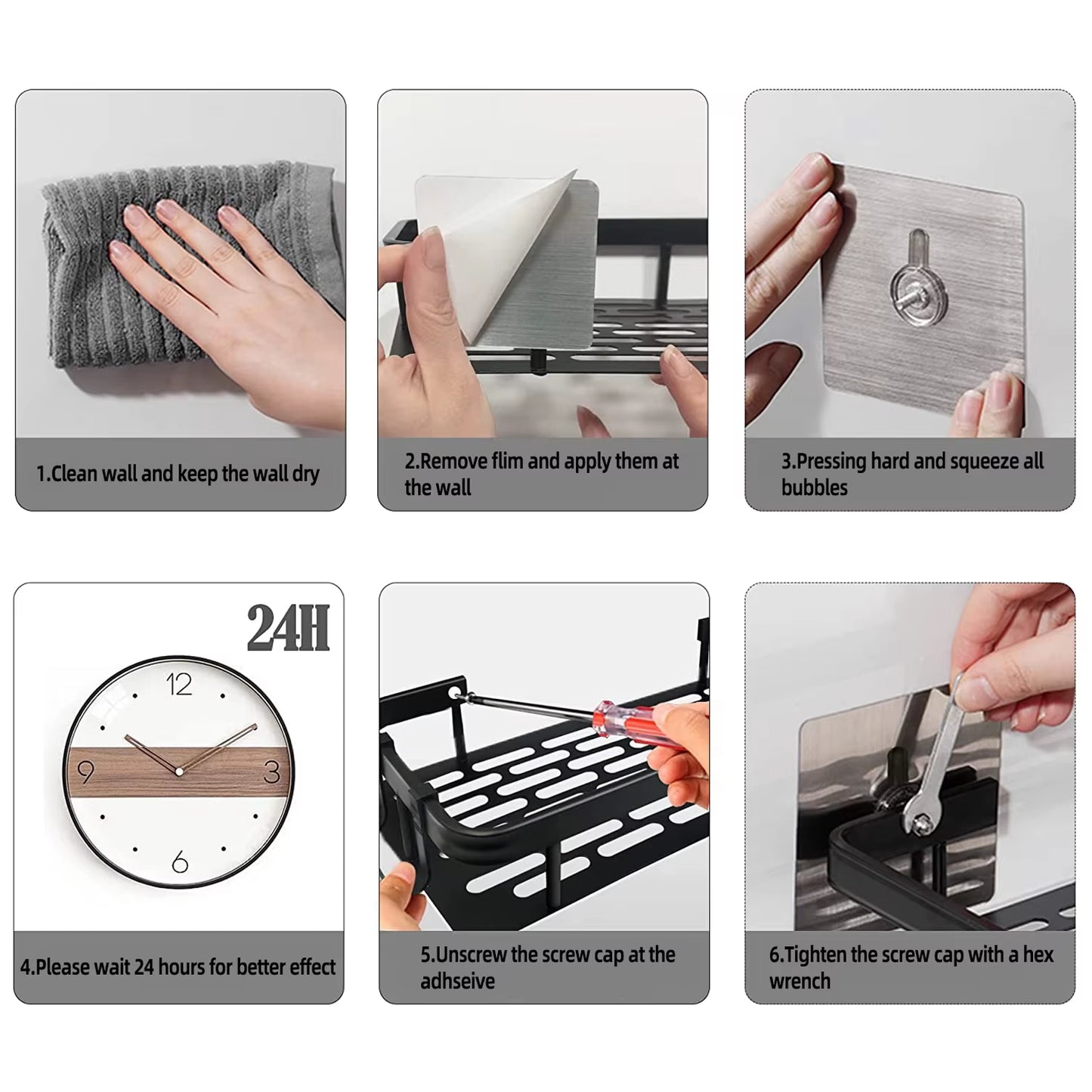 Wall Hanging Corner Rectangular Rack Bathroom Shelf Towel Rack Shelves Wall Shower Shampoo Rack No Drill Shelf Tripod