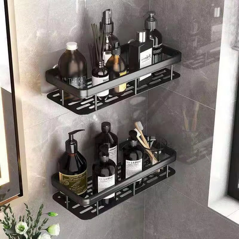 Wall Hanging Corner Rectangular Rack Bathroom Shelf Towel Rack Shelves Wall Shower Shampoo Rack No Drill Shelf Tripod