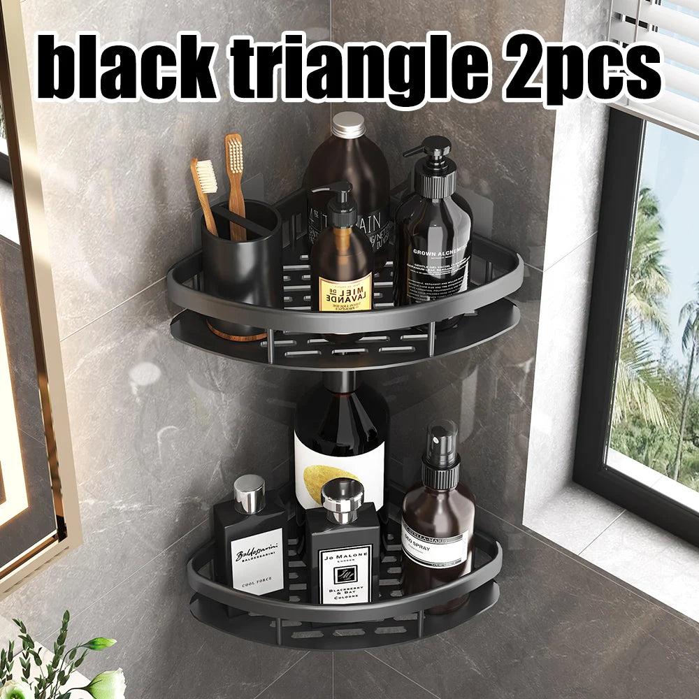Wall Hanging Corner Rectangular Rack Bathroom Shelf Towel Rack Shelves Wall Shower Shampoo Rack No Drill Shelf Tripod